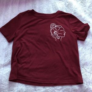 Maroon Crop Top
